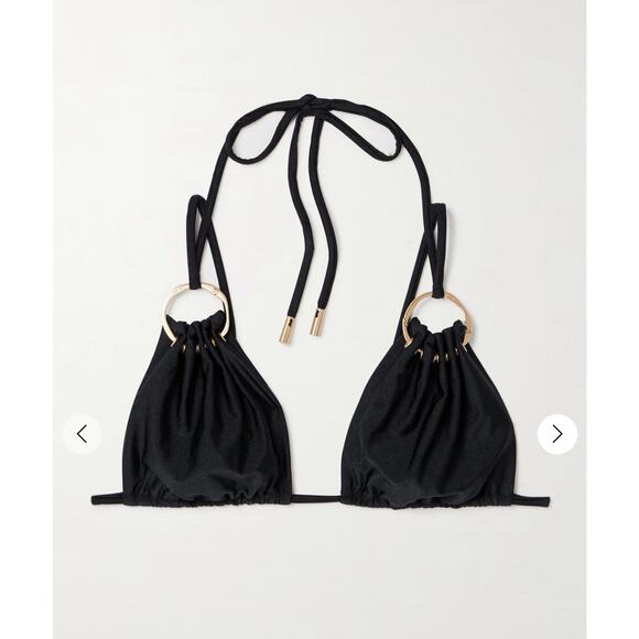 Cult Gaia Women's GoldaTriangle Bikini Swim Swimsuit L Black Gold NWT - Picture 5 of 7